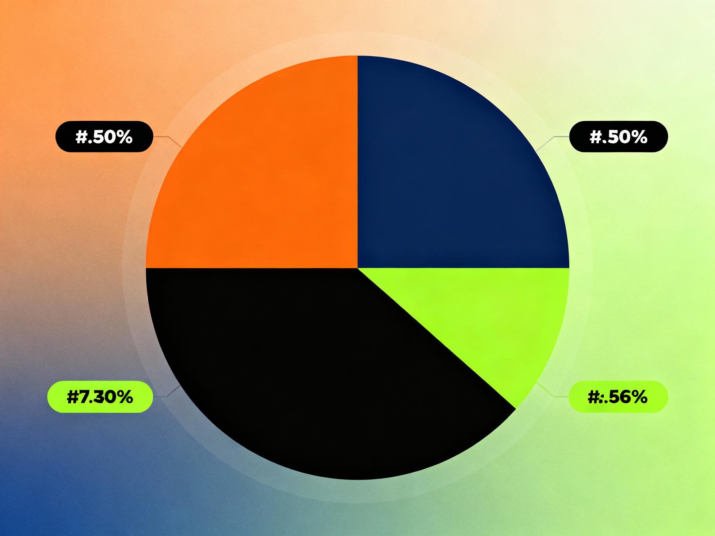 A digital color wheel showing high-contrast pairs like orange on dark blue and lime green on black, with luminance percentage labels. The chart has a clean, scientific aesthetic with soft gradients and bold annotations, ideal for educational content.